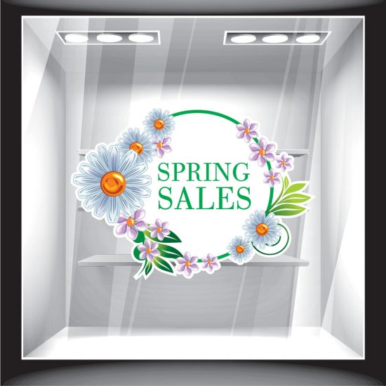 Αυτοκόλλητο βιτρίνας - Ανοιξιάτικο - Sales 10