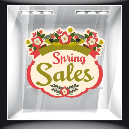 Αυτοκόλλητο βιτρίνας - Ανοιξιάτικο - Sales 15