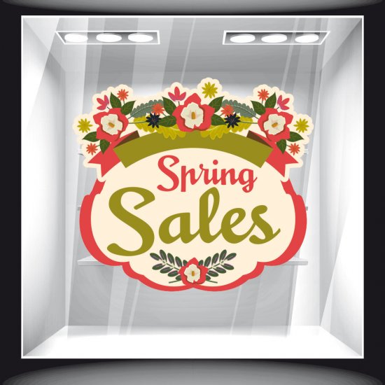 Αυτοκόλλητο βιτρίνας - Ανοιξιάτικο - Sales 15