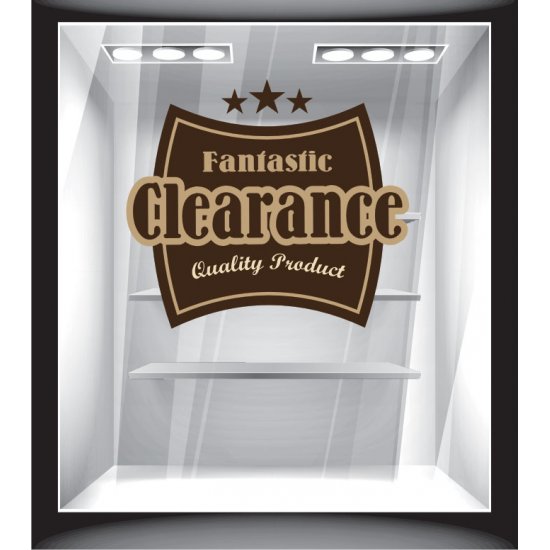 Αυτοκόλλητο εκπτώσεων - Fantastic clearance καφέ Αυτοκόλλητο εκπτώσεων - Fantastic clearance καφέ