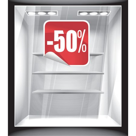 Αυτοκόλλητο εκπτώσεων - 50% έκπτωσεις