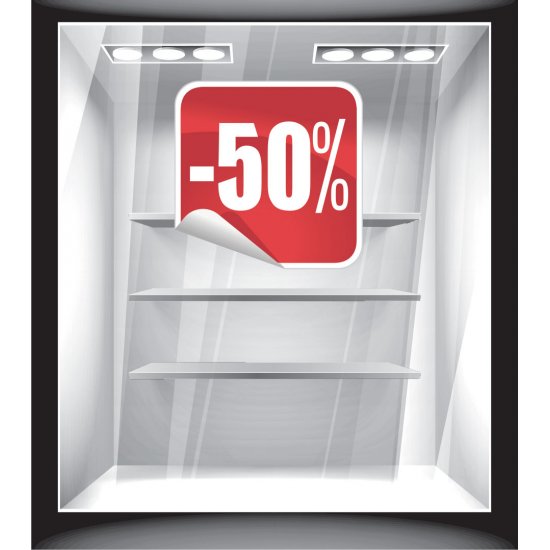 Αυτοκόλλητο εκπτώσεων - 50% έκπτωσεις