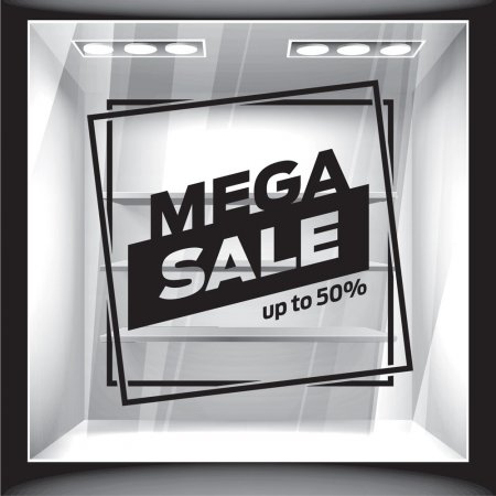 Αυτοκόλλητο Εκπτώσεων - Mega Sale