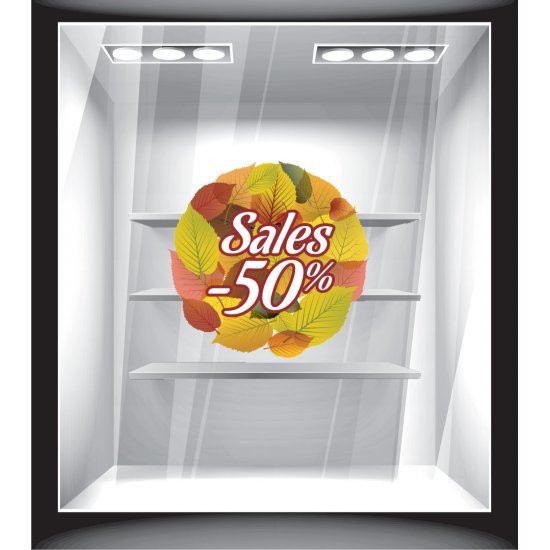 Αυτοκόλλητο βιτρίνας - Φθινόπωρο - Εκπτώσεις 2