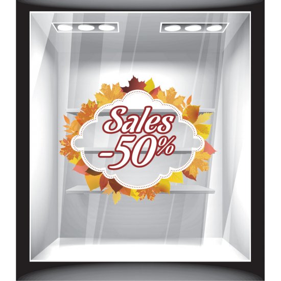 Αυτοκόλλητο βιτρίνας - Φθινόπωρο - Εκπτώσεις 4