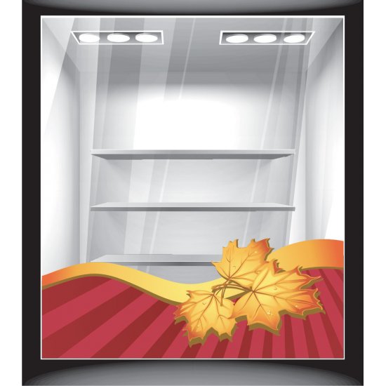 Αυτοκόλλητο βιτρίνας - Φθινόπωρο - Μπορντούρα φύλλο