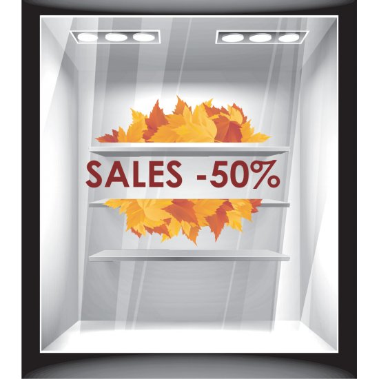 Αυτοκόλλητο βιτρίνας - Φθινόπωρο - Εκπτώσεις 7