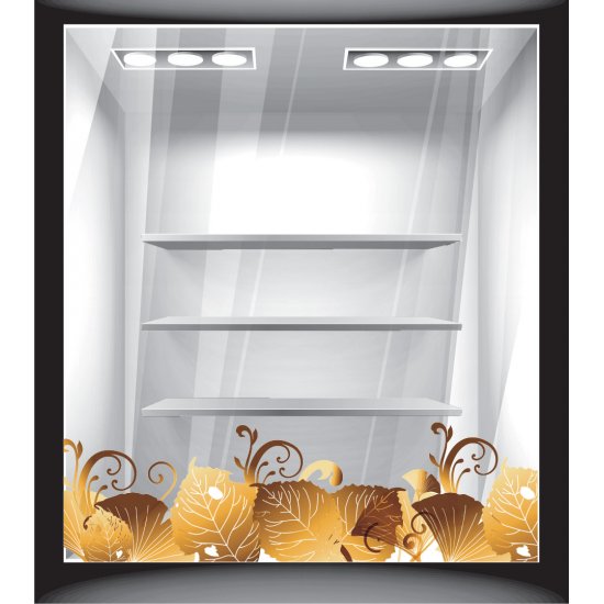 Αυτοκόλλητο βιτρίνας - Φθινόπωρο - Μπορντούρα φύλλα