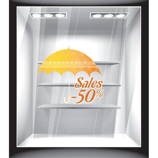 Αυτοκόλλητο βιτρίνας - Φθινόπωρο - Εκπτώσεις 10