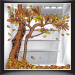 Αυτοκόλλητο βιτρίνας - Φθινόπωρο - Δέντρο 2