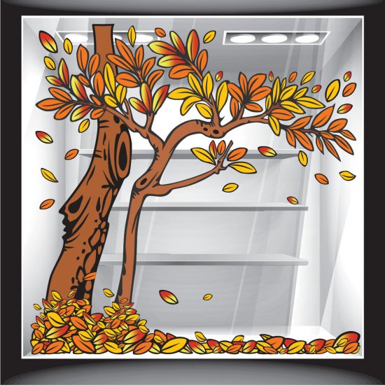 Αυτοκόλλητο βιτρίνας - Φθινόπωρο - Δέντρο 2