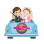 Διακόσμηση γάμου - Αυτοκόλλητο Just married