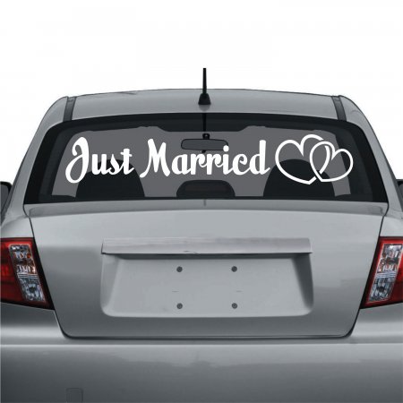 Διακόσμηση γάμου - Αυτοκόλλητο αυτοκινήτου just married 2 Διακόσμηση γάμου - Αυτοκόλλητο αυτοκινήτου just married 2
