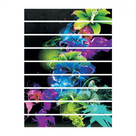 Αυτοκόλλητο σκάλας (Τιμή ανά τεμάχιο) - Abstract flowers