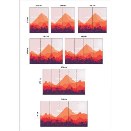 Αυτοκόλλητη Ταπετσαρία - Χρωματιστά βουνά