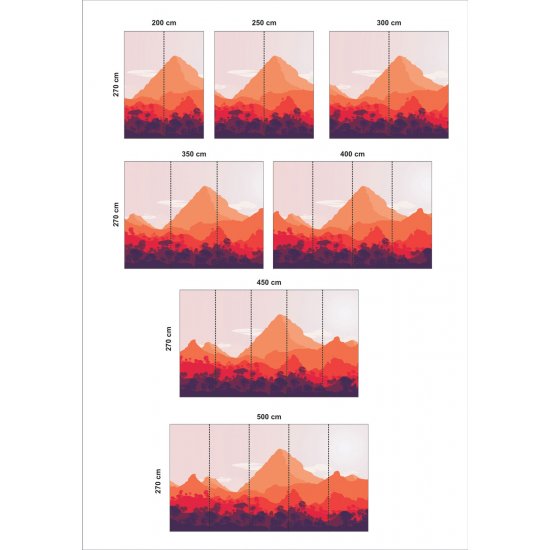 Αυτοκόλλητη Ταπετσαρία - Χρωματιστά βουνά