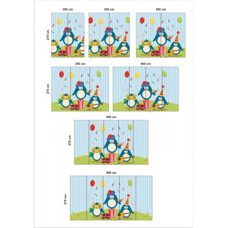 Αυτοκόλλητη ταπετσαρία - Μουσικοί πιγκουίνοι
