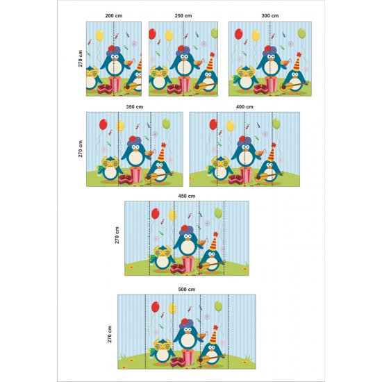 Αυτοκόλλητη ταπετσαρία - Μουσικοί πιγκουίνοι