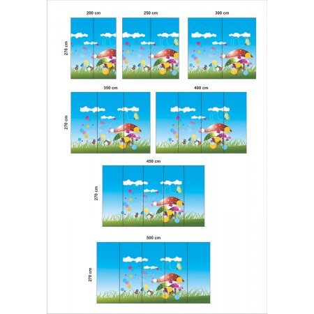 Αυτοκόλλητη ταπετσαρία - Πολύχρωμα μανιτάρια