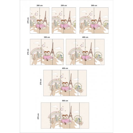Αυτοκόλλητη ταπετσαρία - Χαρούμενο ταξίδι Αυτοκόλλητη ταπετσαρία - Χαρούμενο ταξίδι