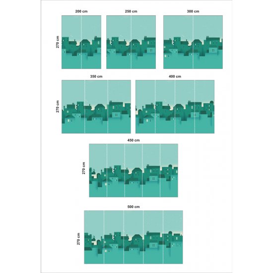 Αυτοκόλλητη Ταπετσαρία - Πράσινα σπίτια