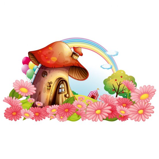 Αυτοκόλλητο τοίχου - Μανιταρόσπιτο Αυτοκόλλητο τοίχου - Μανιταρόσπιτο