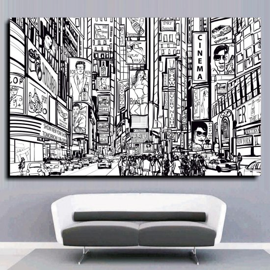 Πίνακας σε Καμβά - New York City Black & White 01 Πίνακας σε Καμβά - New York City Black & White 01