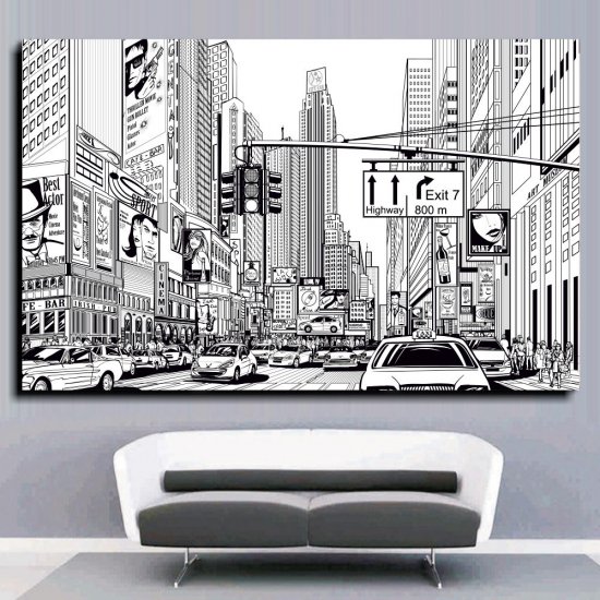 Πίνακας σε Καμβά - New York City Black & White 02 Πίνακας σε Καμβά - New York City Black & White 02