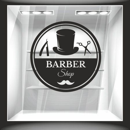 Αυτοκόλλητο βιτρίνας - Barber Shop