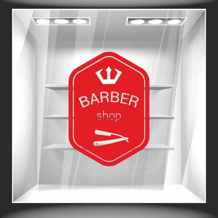 Αυτοκόλλητο βιτρίνας - Barber Shop 5