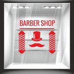 Αυτοκόλλητο βιτρίνας - Barber Shop 6