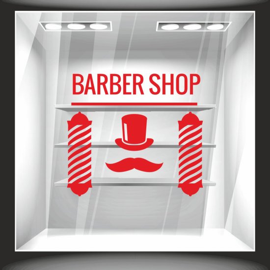 Αυτοκόλλητο βιτρίνας - Barber Shop 6