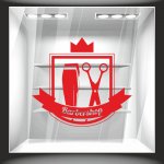 Αυτοκόλλητο βιτρίνας - Barber Shop 8