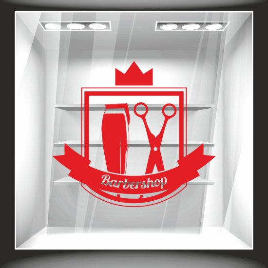 Αυτοκόλλητο βιτρίνας - Barber Shop 8