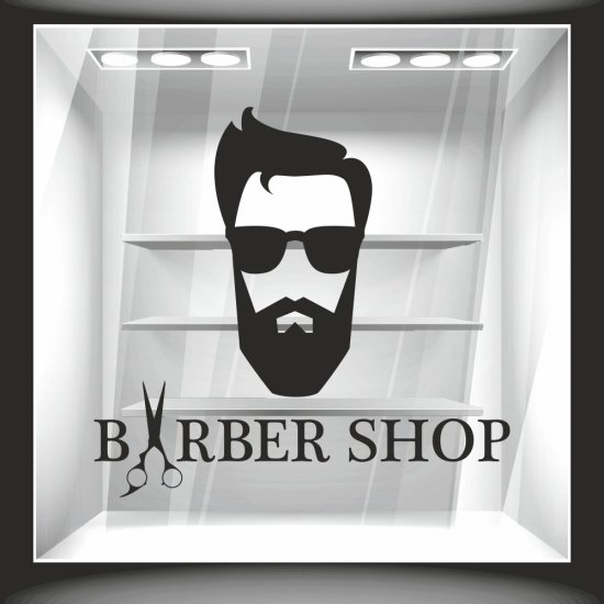 Αυτοκόλλητο βιτρίνας - Barber Shop 9