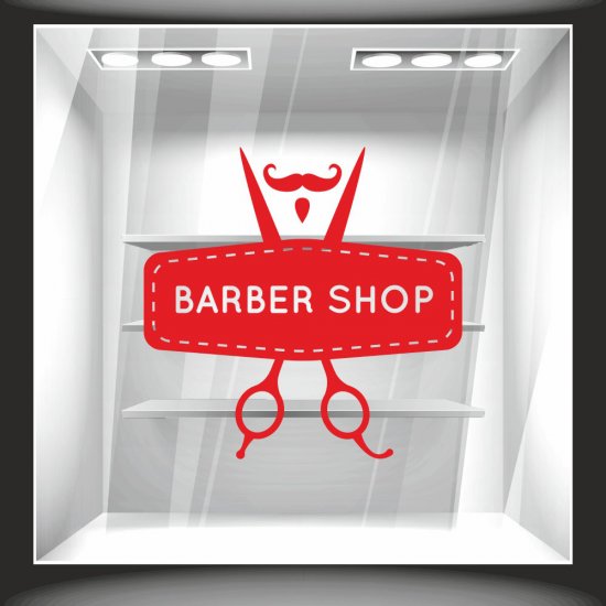 Αυτοκόλλητο βιτρίνας - Barber Shop 10