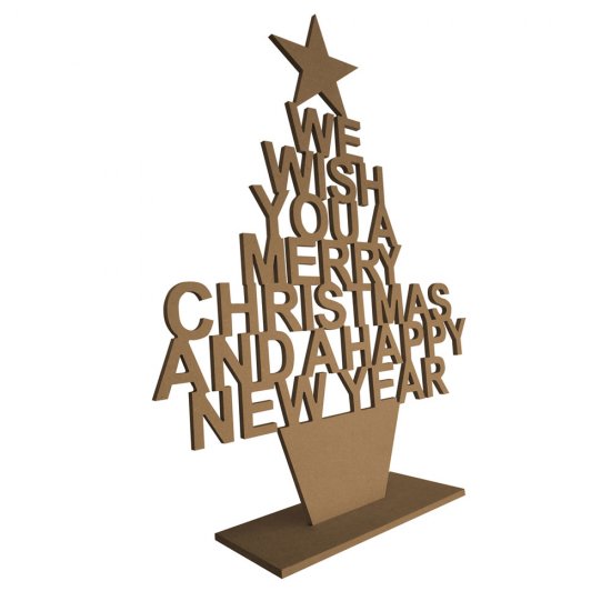 Ξύλινο σχέδιο MDF - Merry Christmas and Happy New Year Ξύλινο σχέδιο MDF - Merry Christmas and Happy New Year
