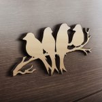 MDF Ξύλινο Σχέδιο - Πουλιά