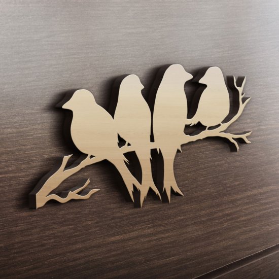 MDF Ξύλινο Σχέδιο - Πουλιά