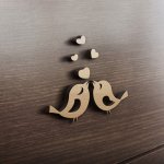 MDF Ξύλινο Σχέδιο - Ερωτευμένα Πουλιά