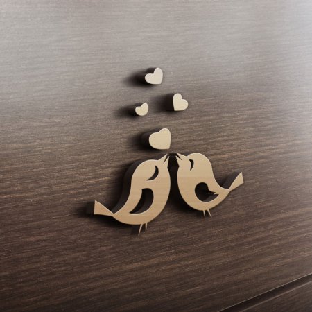 MDF Ξύλινο Σχέδιο - Ερωτευμένα Πουλιά
