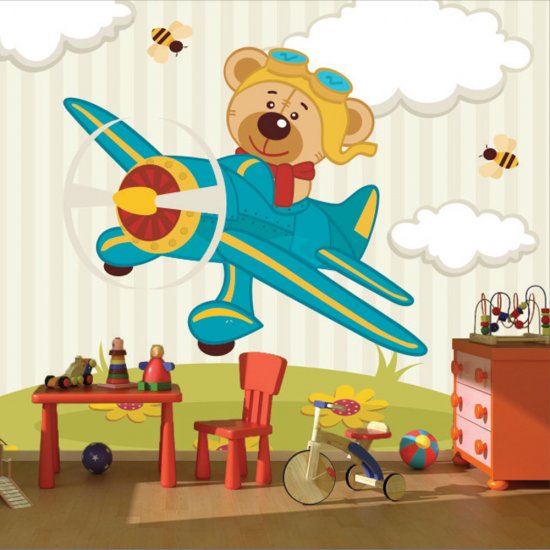 Αυτοκόλλητη ταπετσαρία - Ιπτάμενο αρκουδάκι Αυτοκόλλητη ταπετσαρία - Ιπτάμενο αρκουδάκι