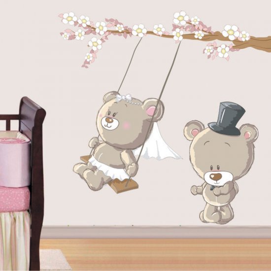 Αυτοκόλλητο τοίχου - Παιχνιδιάρικα αρκουδάκια