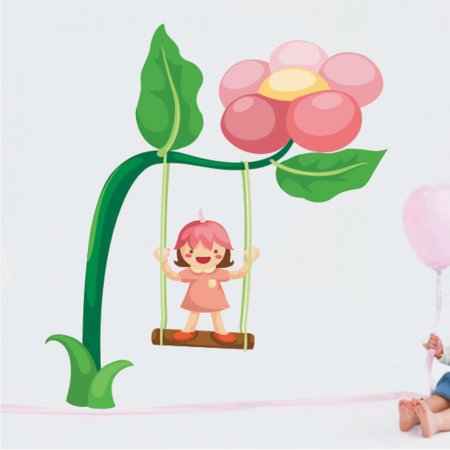 Αυτοκόλλητο τοίχου - Κούνια μπέλα Αυτοκόλλητο τοίχου - Κούνια μπέλα