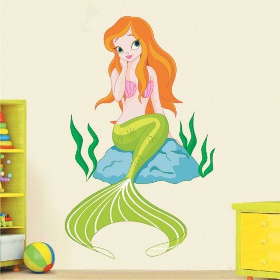 Αυτοκόλλητο τοίχου - Χαρούμενη γοργόνα