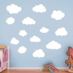 Παιδικό Αυτοκόλλητο Τοίχου - Σετ Συννεφάκια