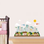 Παιδικό Αυτοκόλλητο Τοίχου - Γραμμική Πόλη 02