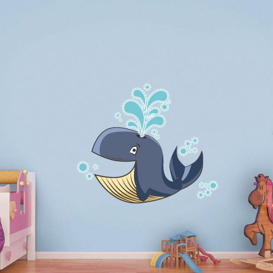 Παιδικό Αυτοκόλλητο Τοίχου - Χαρούμενη Φάλαινα Παιδικό Αυτοκόλλητο Τοίχου - Χαρούμενη Φάλαινα