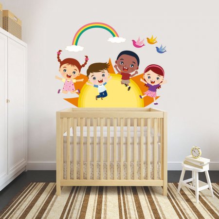 Παιδικό Αυτοκόλλητο Τοίχου - Γελαστή Παρέα