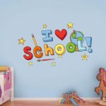 Παιδικό Αυτοκόλλητο Τοίχου - I Love School 01